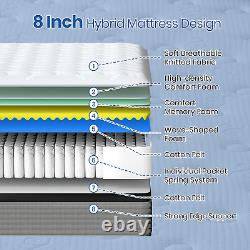 Double Mattress 4FT 6, 8 Inch Memory Foam Pocket Sprung, Individually Wrapped