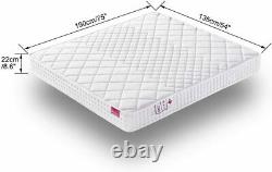 Double Mattress 4FT Pocket Sprung With Memory Foam Tencel Fabric Orthopaedic