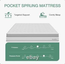 Double Mattress Hybrid 27cm Memory Foam Pocket Sprung Supportive Lumbar