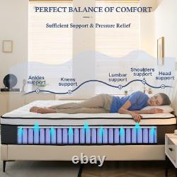 Double Mattress Hybrid Memory Foam Pocket Sprung King Mattress 4FT6 5FT In a Box