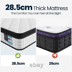 Double Mattress, Memory Foam Mattress 11 Inch Pocket Sprung Mattress with 3D B