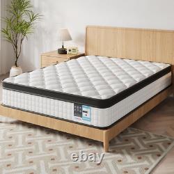 Double Mattress, Memory Foam Mattress 11 Inch Pocket Sprung Mattress with 3D B