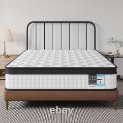 Double Mattress, Memory Foam Mattress 11 Inch Pocket Sprung Mattress with 3D B