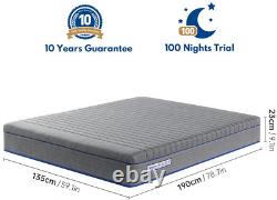 Double Mattress, Newentor Memory Foam Mattress with Pocket Sprung Hybrid 4ft6