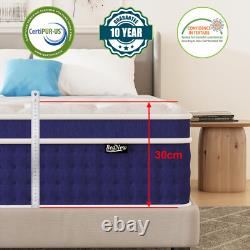 Double Mattresses 30cm Pocket Sprung Memory Foam Mattress 12 Inch King Size 5FT