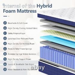 Double Mattresses 30cm Pocket Sprung Memory Foam Mattress 12 Inch King Size 5FT