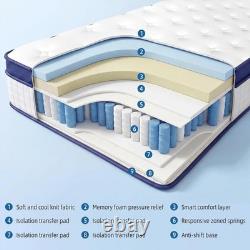 Double Mattresses 4FT6, 10Inch Memory Foam Pocket Sprung