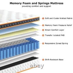 Double Mattresses 4FT6 Gel Memory Foam & Individually Pocket Sprungs Hybrid