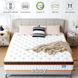 Double Mattresses 4FT6 Gel Memory Foam & Individually Pocket Sprungs Hybrid