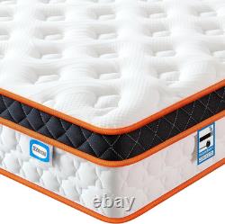 Double Mattresses 4FT6, Gel Memory Foam & Individually Pocket Sprungs Hybrid Med
