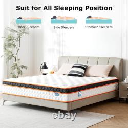 Double Mattresses 4FT6, Gel Memory Foam & Individually Pocket Sprungs Hybrid Med
