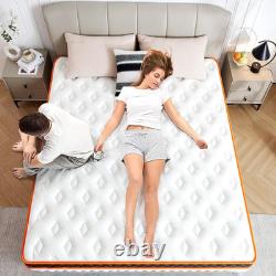 Double Mattresses 4FT6, Gel Memory Foam & Individually Pocket Sprungs Hybrid Med