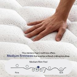 Double Mattresses, 4FT6 Memory Foam Mattress, 7-Zone Pocket Sprung Double Bed Ma