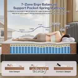 Double Mattresses, 4FT6 Memory Foam Mattress, 7-Zone Pocket Sprung Double Bed Ma