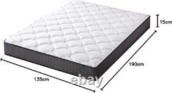 Double Memory Foam Mattress & Pocket Spring 4Ft6 (135 X 190 Cm) 6'' Height