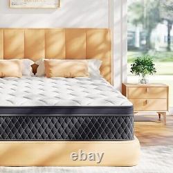 ELEMUSE 10.6'', Memory Foam Pocket Sprung Zoned Coil Orthopedic Hybrid Mattress