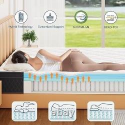 ELEMUSE 10.6'', Memory Foam Pocket Sprung Zoned Coil Orthopedic Hybrid Mattress