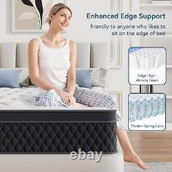 ELEMUSE 10.6'', Memory Foam Pocket Sprung Zoned Coil Orthopedic Hybrid Mattress