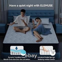 ELEMUSE 10.6'', Memory Foam Pocket Sprung Zoned Coil Orthopedic Hybrid Mattress