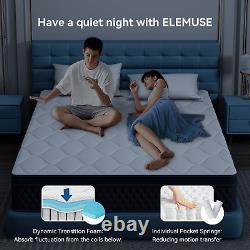 ELEMUSE Double Mattress 10.6 inch, Memory Foam Pocket Sprung Mattress 4FT6, Firm