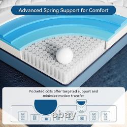 ELEMUSE Firm Mattress Single 10.6 inch, Memory Foam Pocket Sprung Mattress 3FT