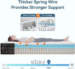 ELEMUSE Firm Mattress Single 10.6 inch, Memory Foam Pocket Sprung Mattress 3FT