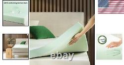 Effortless Unboxing Twin Size 3-Inch Memory Foam Topper Green Tea Freshness