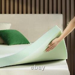Effortless Unboxing Twin Size 3-Inch Memory Foam Topper Green Tea Freshness