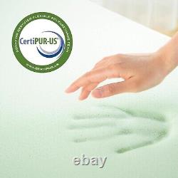 Effortless Unboxing Twin Size 3-Inch Memory Foam Topper Green Tea Freshness