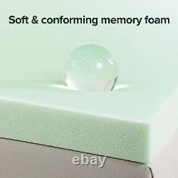 Effortless Unboxing Twin Size 3-Inch Memory Foam Topper Green Tea Freshness