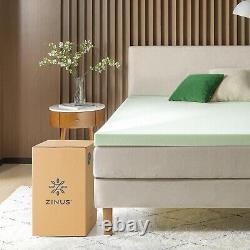 Effortless Unboxing Twin Size 3-Inch Memory Foam Topper Green Tea Freshness