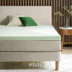 Effortless Unboxing Twin Size 3-Inch Memory Foam Topper Green Tea Freshness