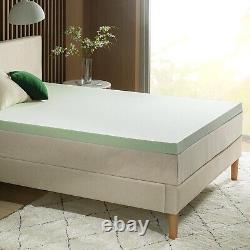 Effortless Unboxing Twin Size 3-Inch Memory Foam Topper Green Tea Freshness