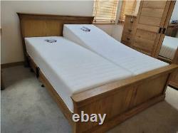 Electric Adjustable 5ft Dual Or Non-Dual King Size Solid White Oak Worsley Bed