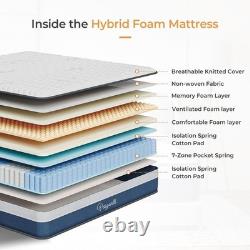 European Small Single Hybrid Mattress 10 Inch Pocket Spring & Memory Foam