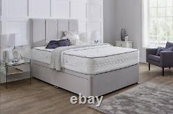 FABRIC SUEDE MATCHING DIVAN BED SET STORAGE MEMORY MATTRESS 4FT6 Double 5FT King