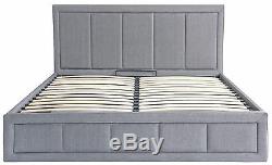 Fabric Gas Lift Storage Bed Double & King Size Bed Memory Foam Mattresses