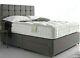 Fabric Memory Foam Divan Bed Set Mattress + Free Cube Headboard 3ft/4ft/4ft6/5ft