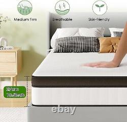 Frideko 10.6 Inch Single Mattress, Pocket Sprung Memory Foam 3FT Hybrid Single