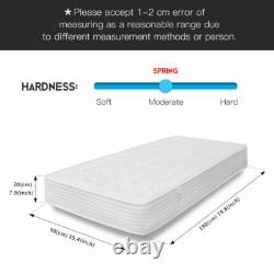 GUDE NIGHT Single Mattress Memory Foam Mattress Pocket Springs 90x190x20cm
