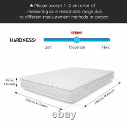 GUDE NIGHT Small Double Mattress Memory Foam Pocket Spring Mattress 120x190x20cm