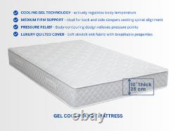 Gel Cool Memory Foam Mattress Pocket Spring Medium Firm 25cm (10) Ellie