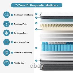 Gel Memory Foam Pocket Sprung Double Mattress 4FT6 with Breathable Soft Fabric