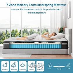 Gel Memory Foam Pocket Sprung King Mattress 5FT with Soft Fabric, 10 Inch Orthop