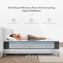 Gel Memory Foam Pocket Sprung Mattress Hybrid Durable Breathable Foam Cozy Sleep