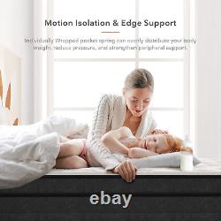 Gel Memory Foam Pocket Sprung Mattress Hybrid Durable Breathable Foam Cozy Sleep