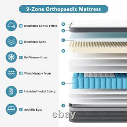 Gel Memory Foam Pocket Sprung Small Double Mattress 4FT with Soft Fabric, 10.6 I