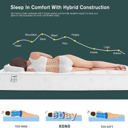 Good Nite 5FT King Size Hybrid Mattress 8 Memory Foam & Pocket Springs Medi