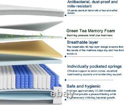 HOMAVO King Size Mattress 10 inch, Memory Foam Pocket Sprung 5FT