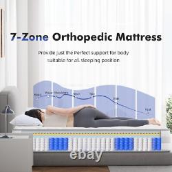 HOMAVO King Size Mattress 10 inch, Memory Foam Pocket Sprung 5FT